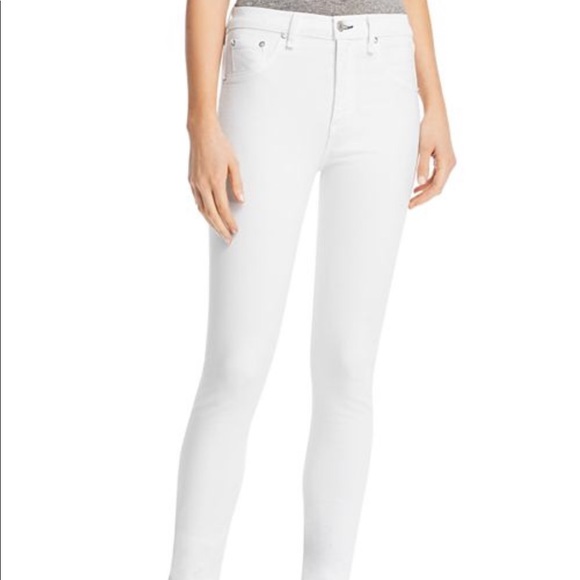 rag & bone Denim - RAG AND BONE HIGH RISE ANKLE SKINNY JEAN BLANC